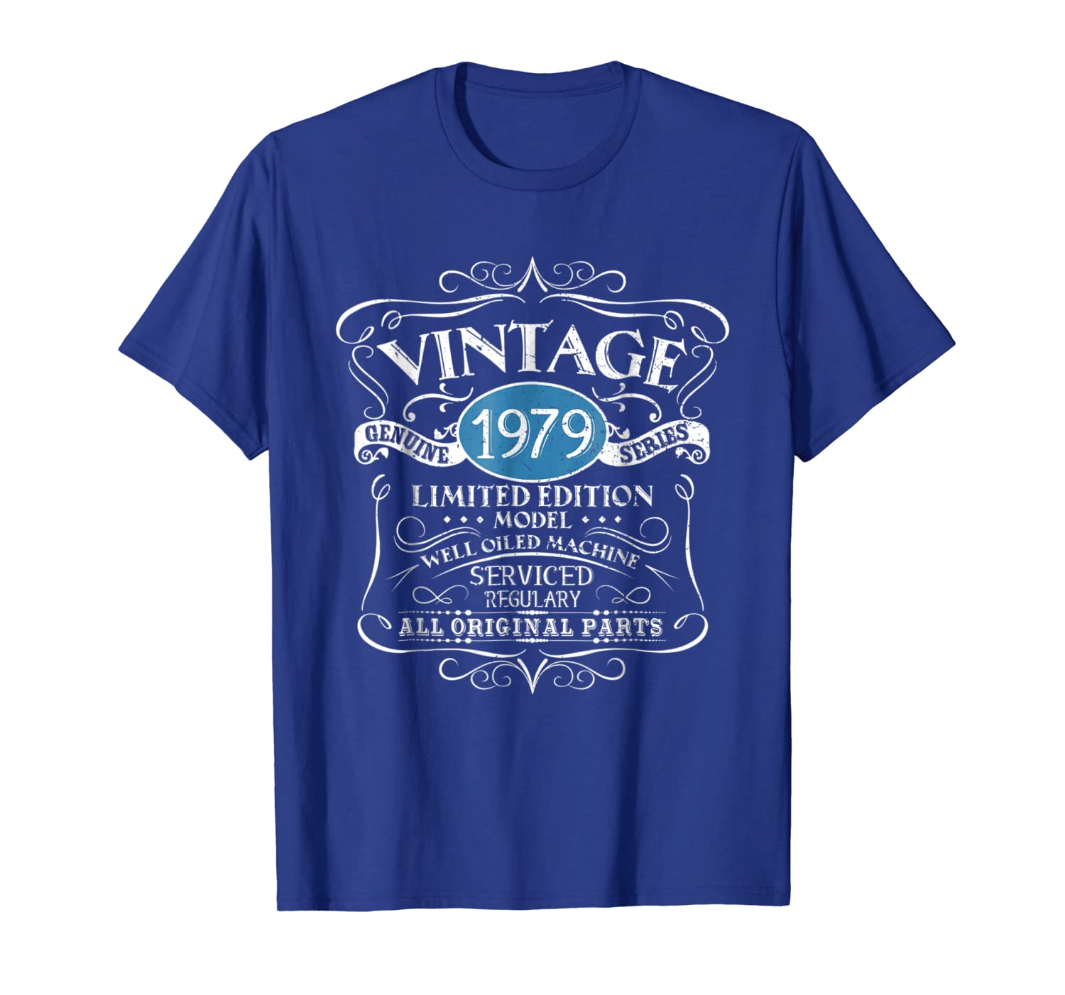 

Vintage 1979 40th Birthday All Original Parts Gift T-Shirt, White;black