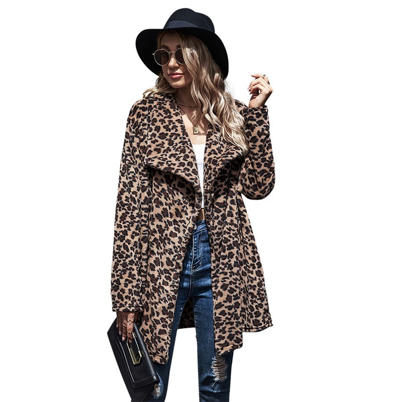 

2021 New Print Women Autumn Winter Long Sleeve Fashion Plus Size Warm Faux Fur Coat Female Casual Ffy Jackets 0b0z, Leopard
