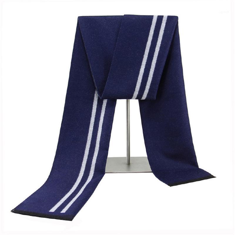 

Scarves Scarf For Men,Wool-like Fabric Scarf, Winter Vertical Striped Korean-Style Double-Sided Simple Men's Warm, Blue;gray