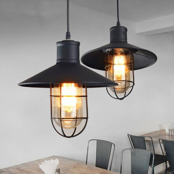 

American loft pendant lamps vintage iron industrial attic chanderlier dining bar cafe decoration luminaire F-PL270Y