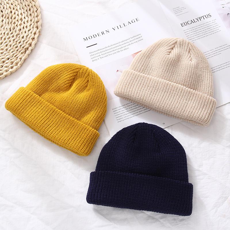 

Wide Brim Hats Wool Men's And Women's Fashion Hat Knitting Simple Versatile Retro Leisure Dome Autumn Winter Warm, Mz48-10
