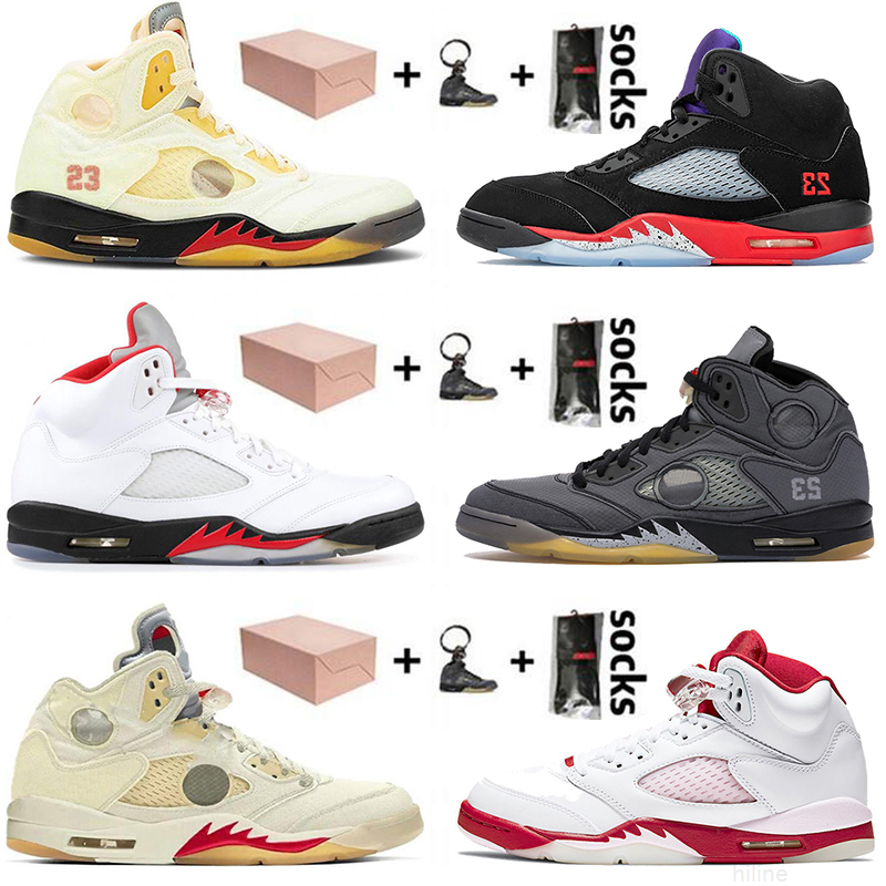 

WITH BOX 5 5s V Men Basketball Shoes Sail WHAT THE Retro Luxury Black Muslin Stealth Off Fashion Mens Womens Jumpman Trainers Sneakers Size