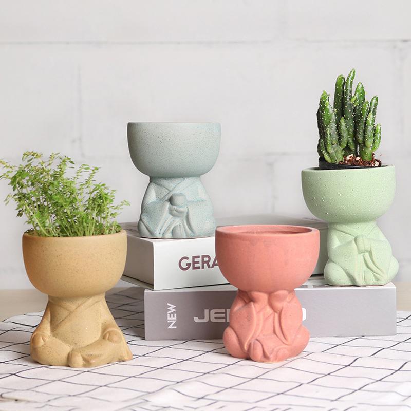 

Planters & Pots Garden Accessories Creative Ceramic Miniature Model Buddha Succulent Flower Window Box Trough Supplies