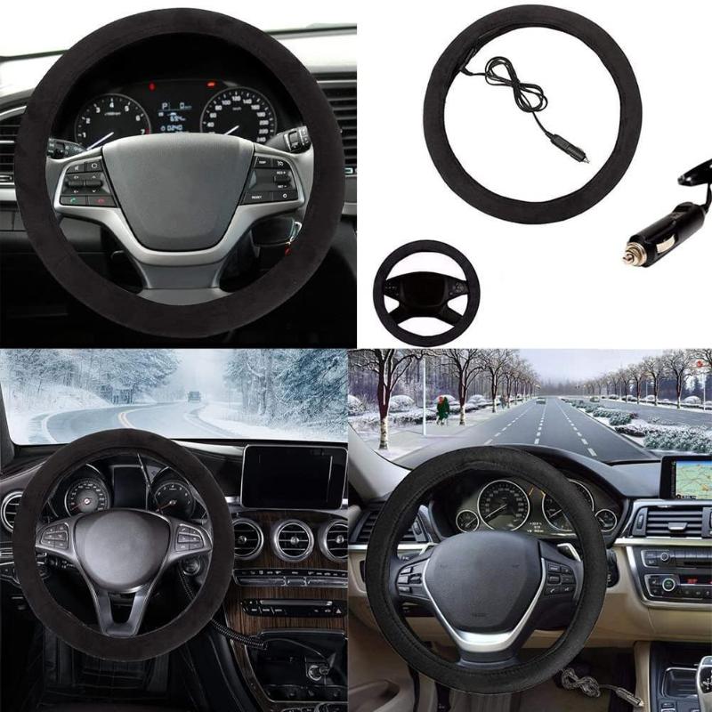 

Steering Wheel Covers 38CM 12V Car Heating Cover Anti-Slip Heated Winter Warm Auto Cold Protection Accessories