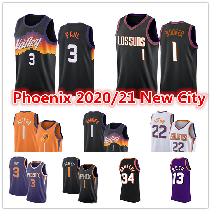 

Men's Chris 3 Paul Devin 1 Booker Jersey DeAndre 22 Ayton Steve Charles Nash Barkley Suns City Black Edition Basketball Jerseys, My store(lzyhome)