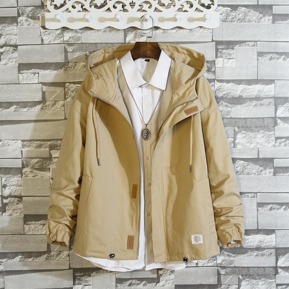 

2021 Casual England Style New Spring Autumn Cargo Black Khaki Jacket Men's Brand Clothes Plus Oversize M-5xl with Hoodies V1oq, 8850 1