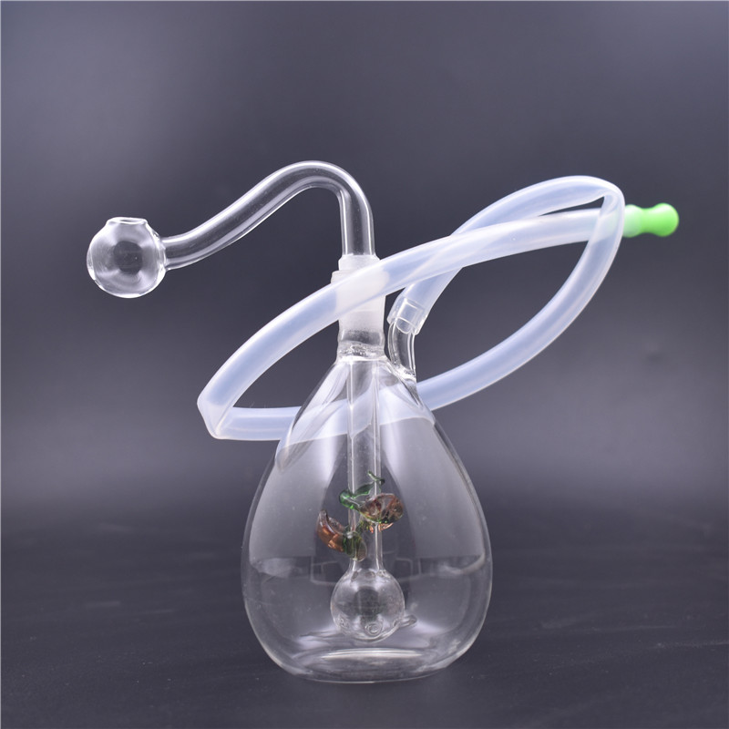 

Glass Dab Rigs Mini Glass Hookah Smoking Pipe Bong with Cigeratte Holder Hand tobacco pipe with glass oil burner pipe