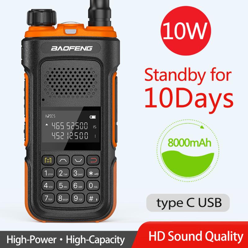 

Baofeng Dual Band UV-10R 136-174&400-520MHz 10W Max Power Walkie Talkie 10km Long Talking Range UV-5R CE FCC RadioUSB Charger