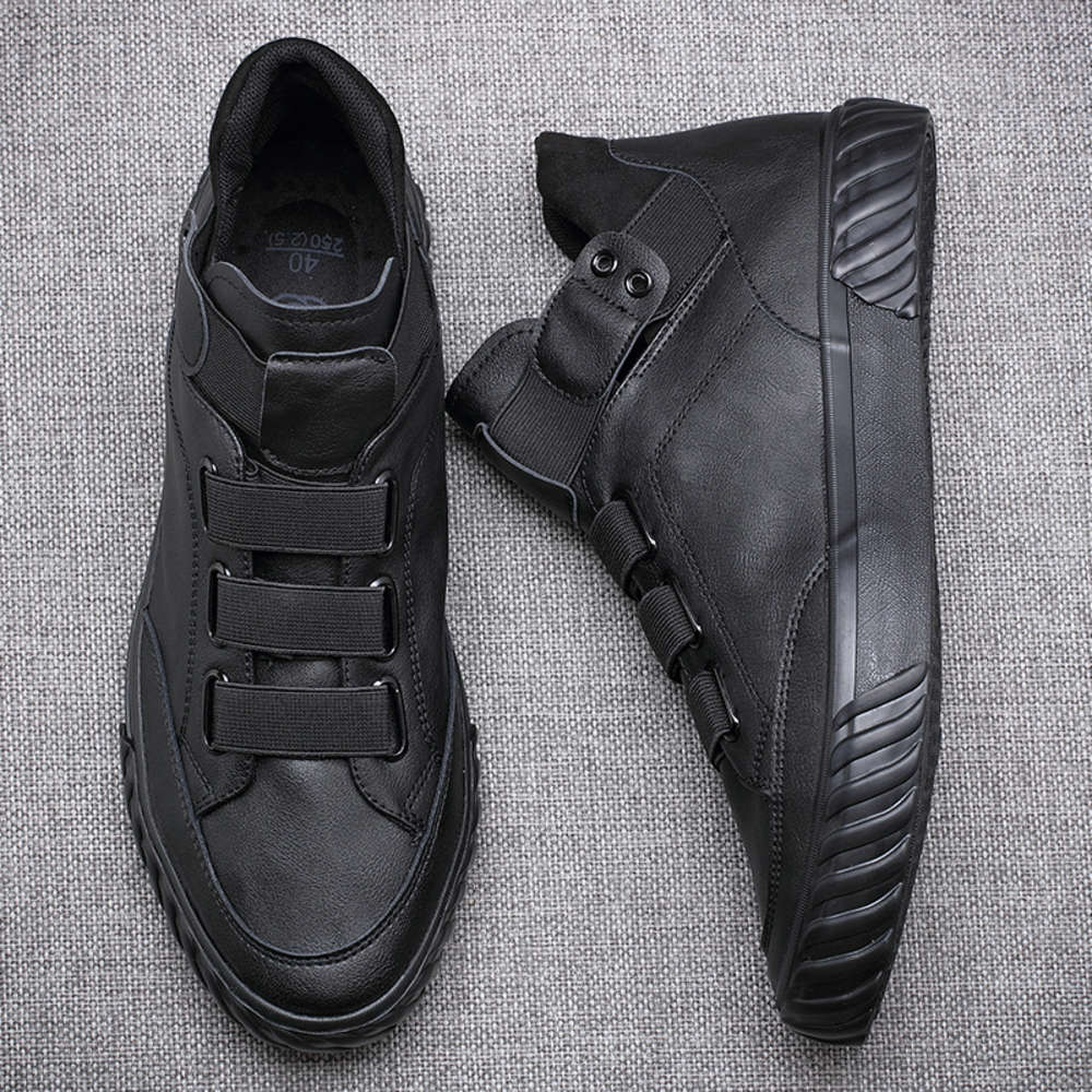 

sportMartin spring high top Leather versatile casual Men's shoes fashion British short Boots, White;red