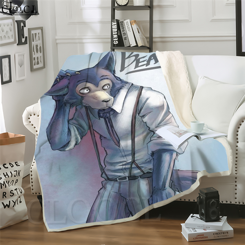 

CLOOCL New Japan Anime BEASTARS Animal 3D Print Street Style Air Conditioning Blanket Sofa Teens Bedding Throw Blankets Plush Quilt