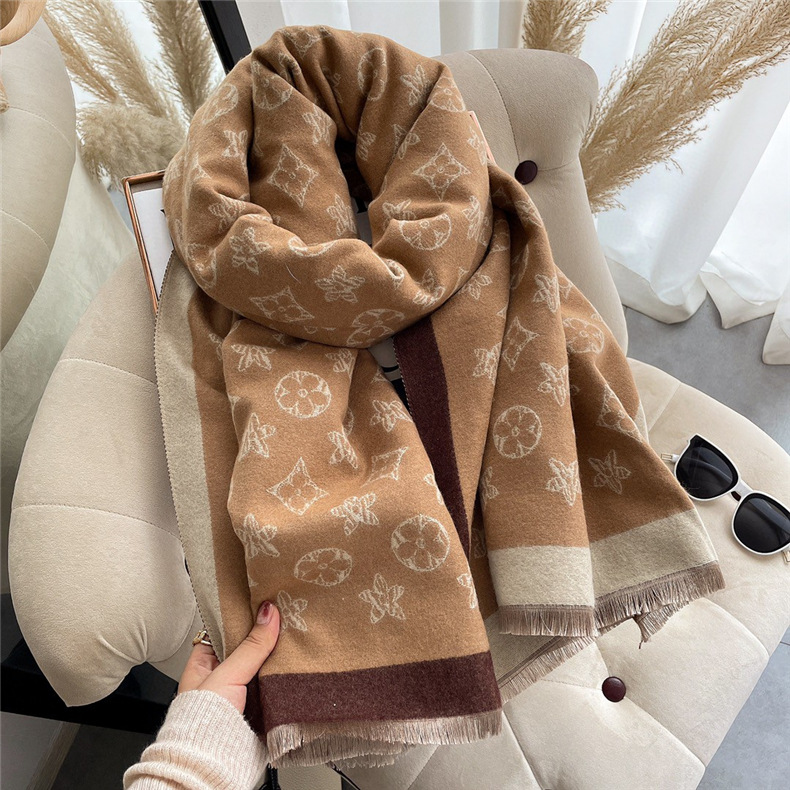 

Luxury Cashmere Scarf Women Winter Warm Shawls and Wraps Design Horse Print Bufanda Thick Blanket Scarves 2022