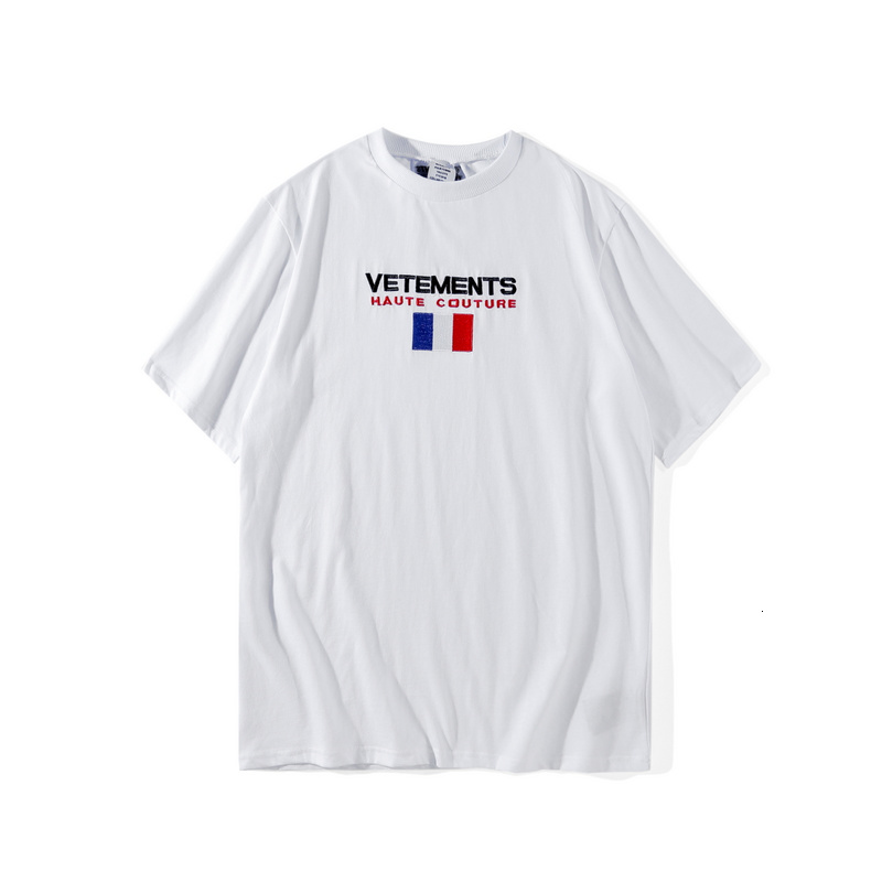 

2021 New Best Version Vietnam French Flag Embroidered Women's Hip Hop Brand Men's Cotton T-shirt 1ghd