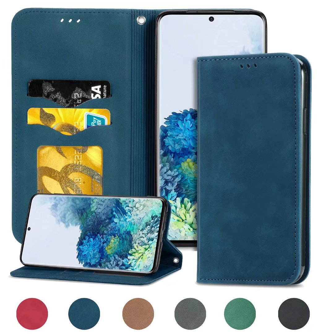 

Premium PU leather wallet Cases with Kickstand and Flip Cover for Samsung Galaxy S20 Ultra S10 5G S10E S20 Plus S20 FE S8 S9 Note 9 Note 10 Note 20, Blue