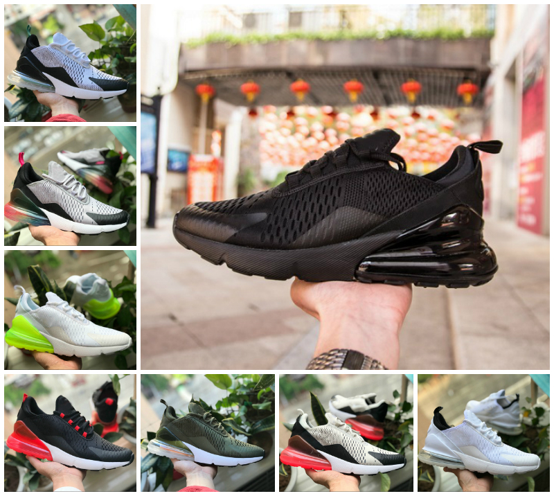 

270 Running Shoes Triple Black White Red Women Men Chaussures Bred Be True BARELY ROSE 270s mens trainers Outdoor Sport Sneakers