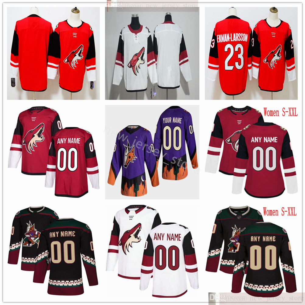 

Custom 2021 Men Women Youth Arizona Coyotes Jakob Chychrun Jason Demers Johan Larsson John Hayden Oesterle Kyle Capobianco Hockey Jerseys, Black;red