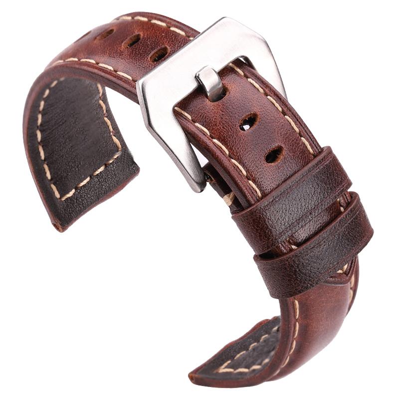 

Watch Bands Genuine Leather Watchbadns 20mm 22mm 24mm Dark Brown Woemn Men Cowhide Band Strap Accessories