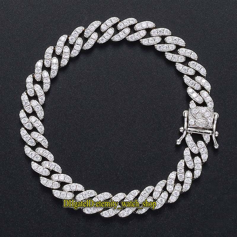 

New Diamond Necklace in Europe and America 9mm Single Row CZ Diamond Iced Out Cuban Chain for Mens and Women Bracelet Hiphop Chain eternity, Black