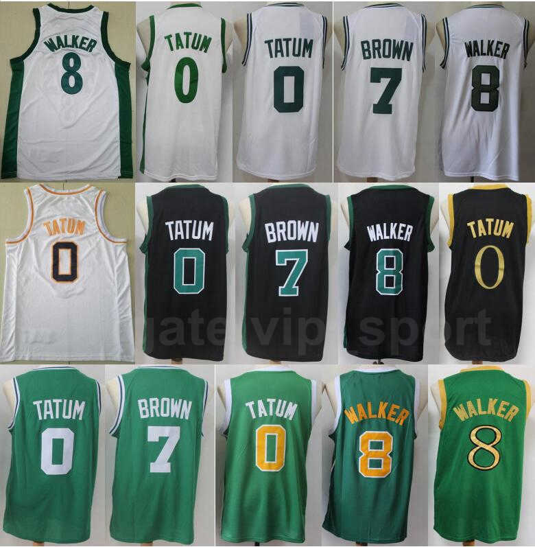 

Men Edition Earned City Basketball Jaylen Brown Jersey 7 Jayson Tatum 0 Kemba Walker 8 Black Green White Embroidery And Sewing Top/High, 0 white