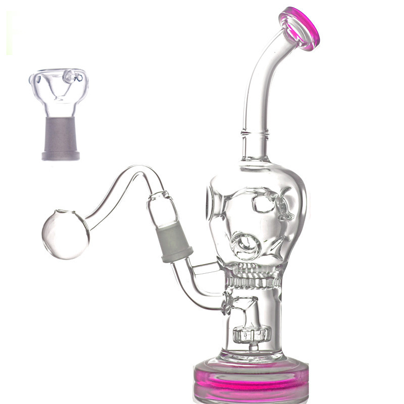 

Heady thick quality Perc Recycler 14.5mm Joint Water Pipes Fab Egg Oil Dab Rig Showerhead Perc Hookahs with oil rig bowl and tobacco bowl