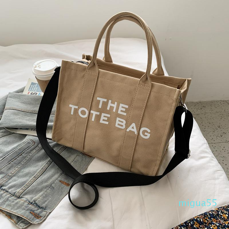 

Cross Body Simple And Fashionable Diagonal Literary Fan Letter Printing Large-Capacity Canvas One-Shoulder Women Shopping Bag, Blue