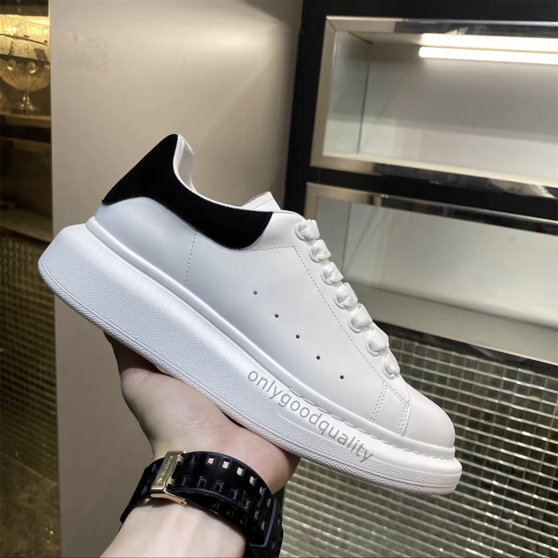 

2021 casual shoes womens mens trainers white leather platform shoes flat chaussures de sport zapatillas suede shoes, Black;white