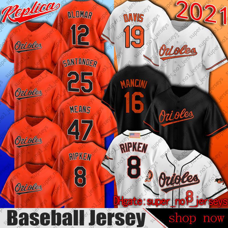 

Baltimores 8 Cal Ripken Jr Oriole Jersey Mitchell & Ness 16 Trey Mancini 19 Chris Davis Jerseys Anthony Santander John Means Pedro Severino, Black