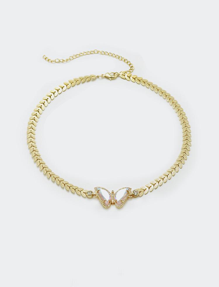 

Pendant Necklaces Women Lady Butterfly Rhinestone Long Necklace Charm Choker Jewelry Accessories For Wedding Party Summer