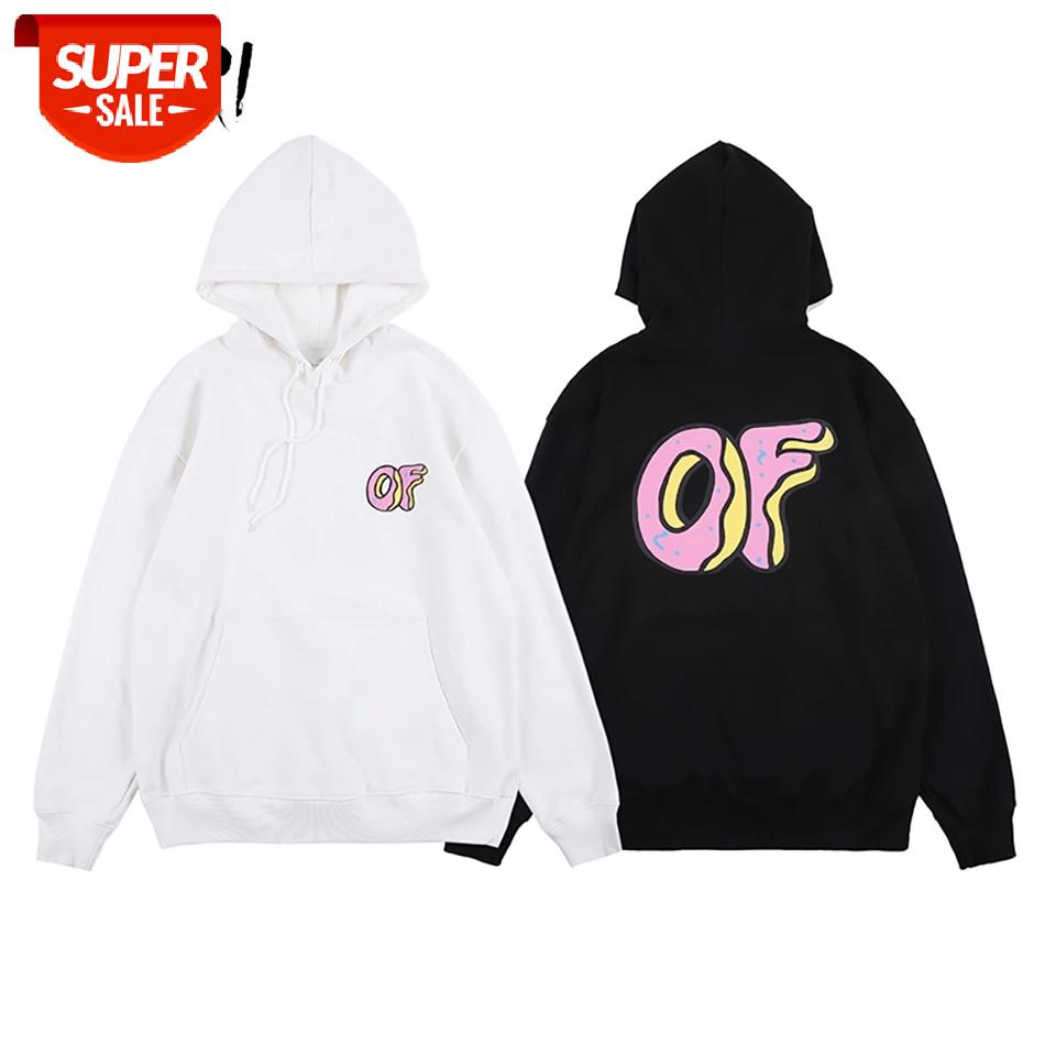 

Fashion Men Of Donuts Graphic Print Sweatshirt Harajuku Streetwear Fleece Hooded Hoodies Hip Hop Male #XN6j, Black