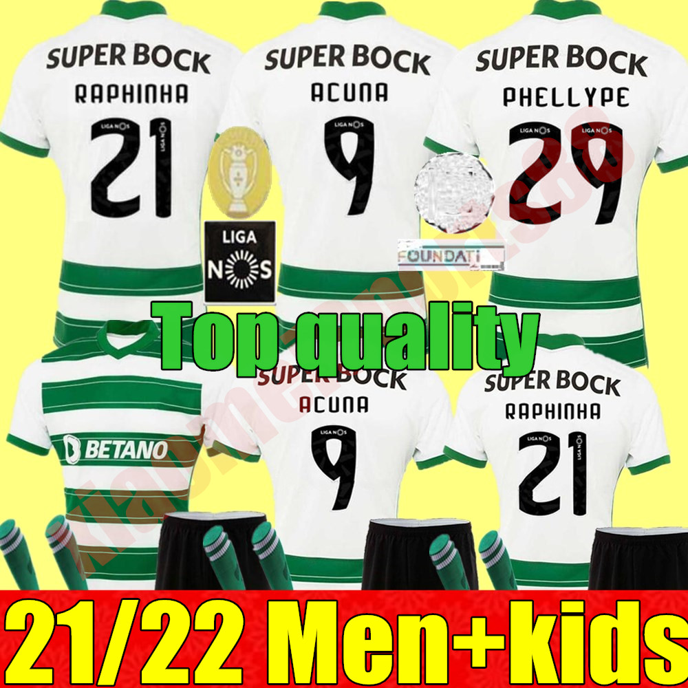 

CP 21 22 Lisboa soccer jerseys Lisbon Vietto COATES ACUNA home away 2021 2022 Sporting Clube de football shirt maillots adult Men kids kit