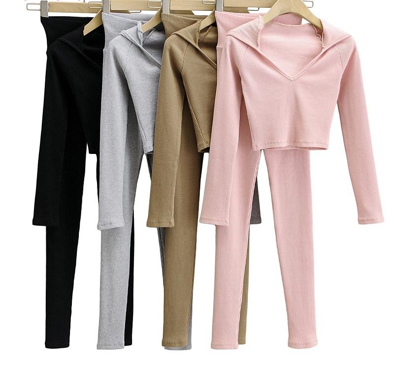 

Women's Two Piece Pants High Quality Sets Hood Strethy Tops Shorts Set Suit 2 Shirt And Home Autumn Winter Fashion Clothing, Black