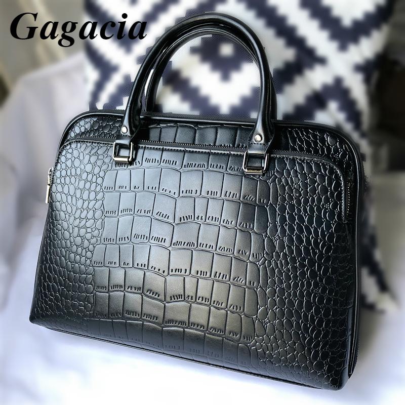 

Evening Bags GAGACIA Fashion Office Work Handbags For Woman Business Briefcase High Quality Leather Handbag Lady Shoulder Women Bag