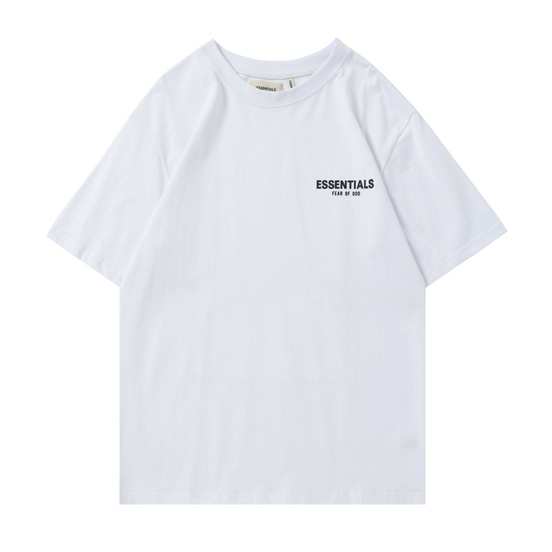 

20ss Ins Hot Spring Summer Hip Hop Fear Of God Front Essentials 3D Silicon Tee Skateboard Tshirt Fog Men Women Short Sleeve Casual T Shirt, White;black