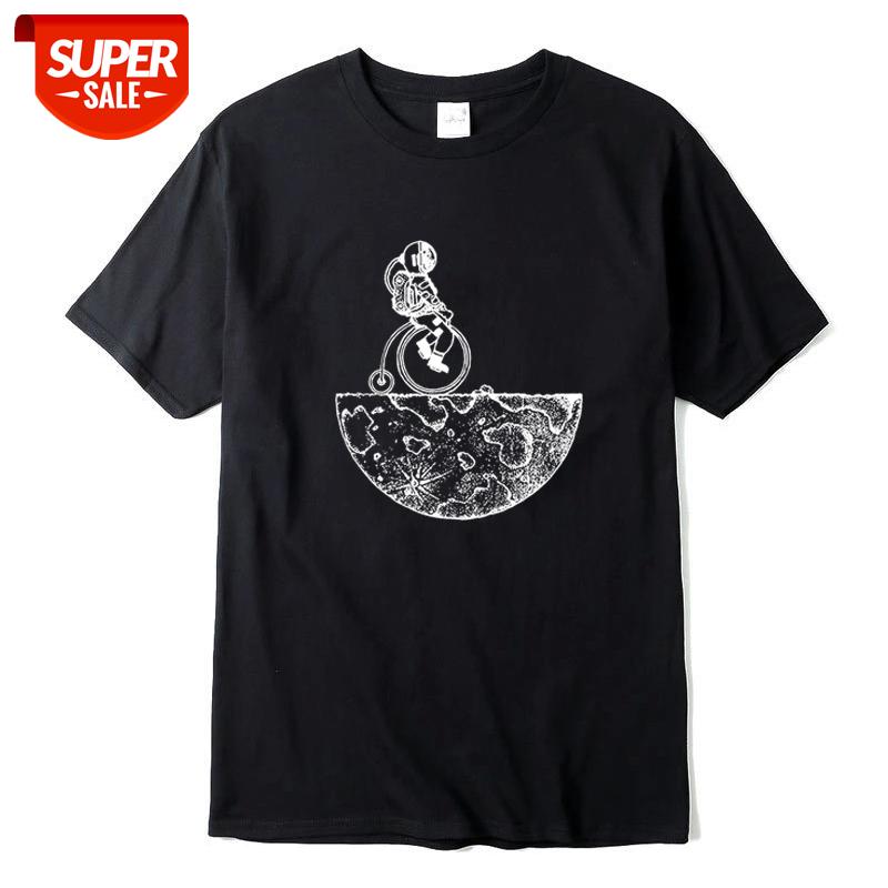 

XIN YI Men's T-shirt 100% cotton casual short sleeve Funny astronaut print o-neck knitted comfortable fabric street men T-shirt #F84f, White;black