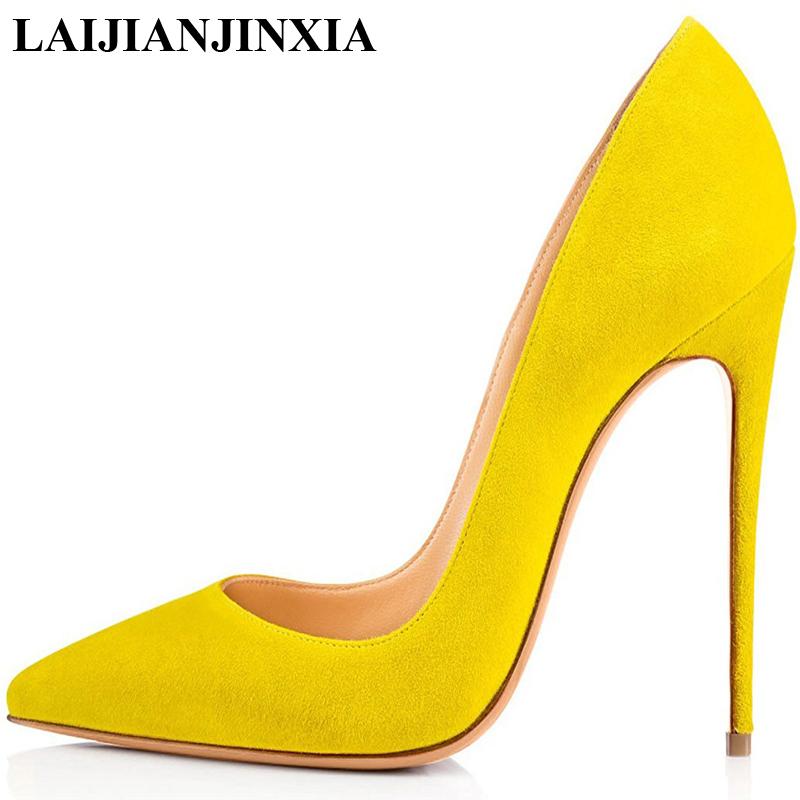 

LAIJIANJINXIA New Sexy Flock Classics Woman High Heels Pumps Stilettos Womens Shoes High Heels 12CM Ladies Wedding Shoes, Color 9