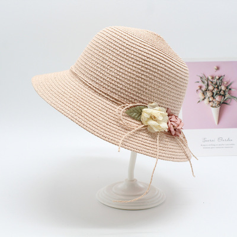 

2021 New Sun Hats Wide Brim Solid with Floral Elegant Fascinator Straw Summer Spring Outdoor Beach Travel Soft Casual Women Hat J4ym, Ivory
