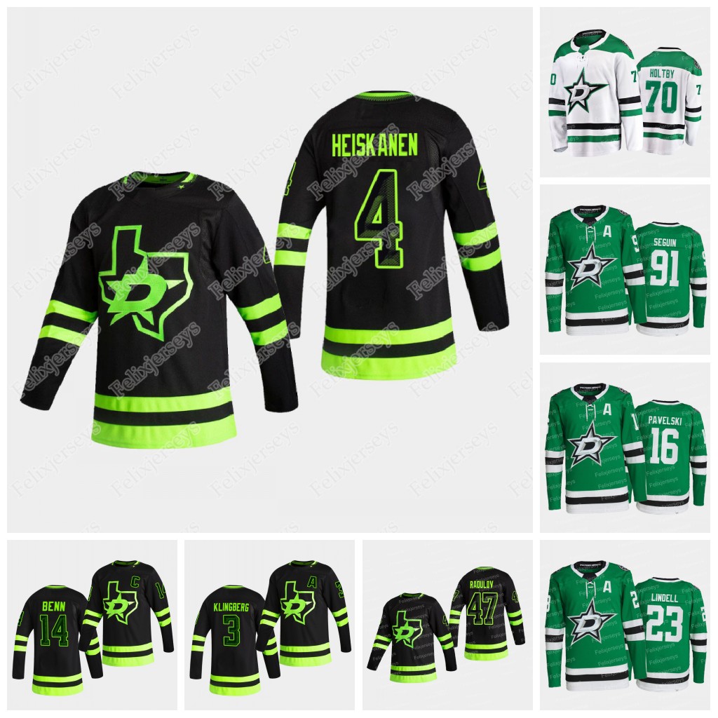 

Jamie Benn Dallas Stars Jersey Miro Heiskanen Tyler Seguin Joe Pavelski John Klingberg Alexander Radulov Blake Comeau Braden Holtby Ryan Suter Esa Lindell, Blackout youth s-xl