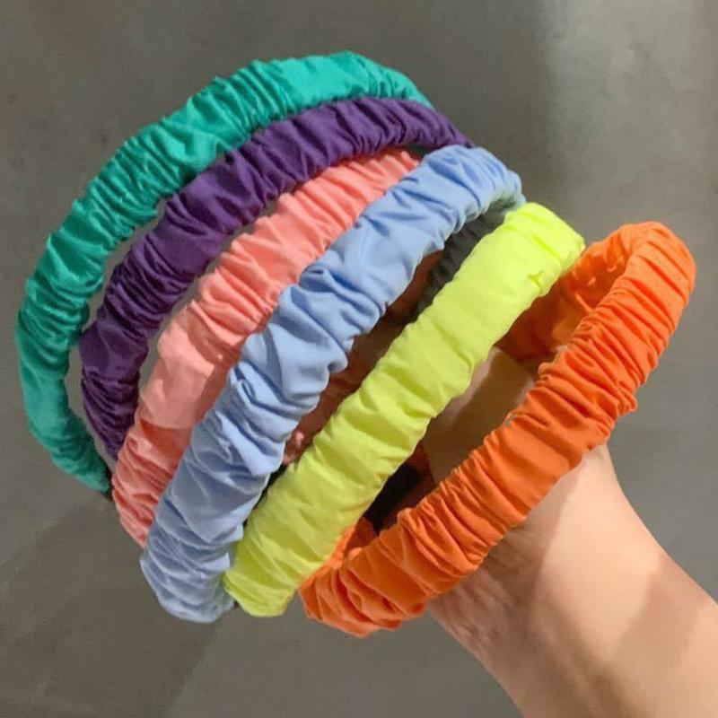 

New Cloth Headband Candy Color Hairbands Women Hair Bands Narrow Simple Hairband non-Slip Hair Hoop Accessories