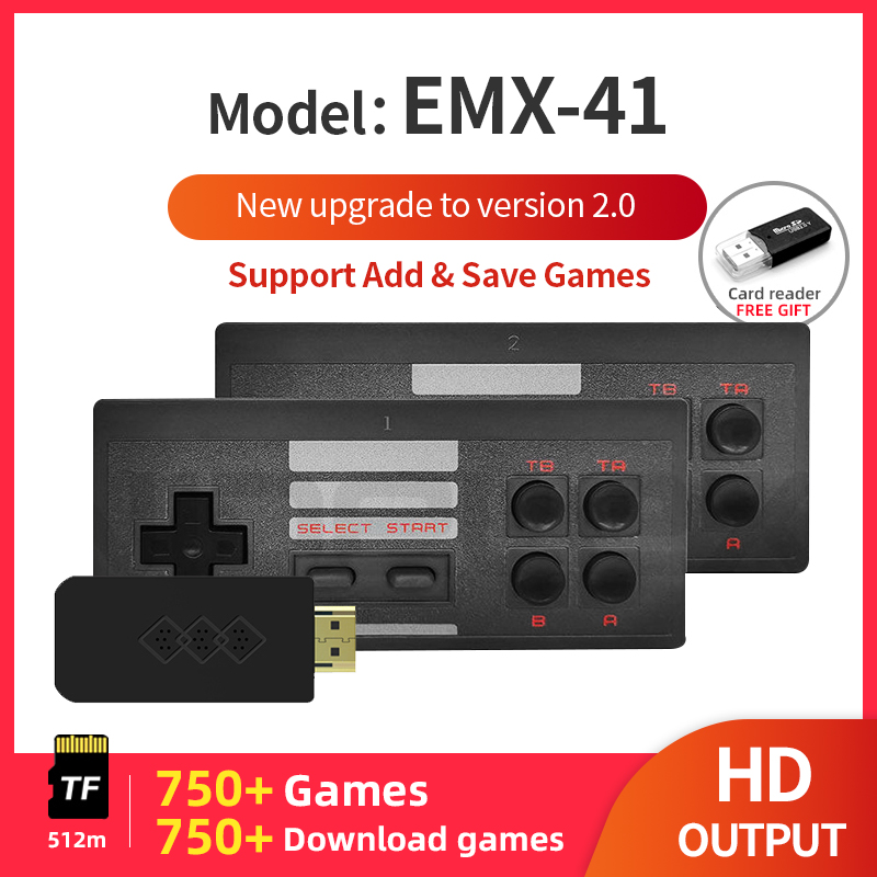 

New nostalgic host U-BOX Video Game Console MINI FC 8BIT NES Support HD TV Out in 818/1551 Classic Games Dual wireless Handheld Gamepads