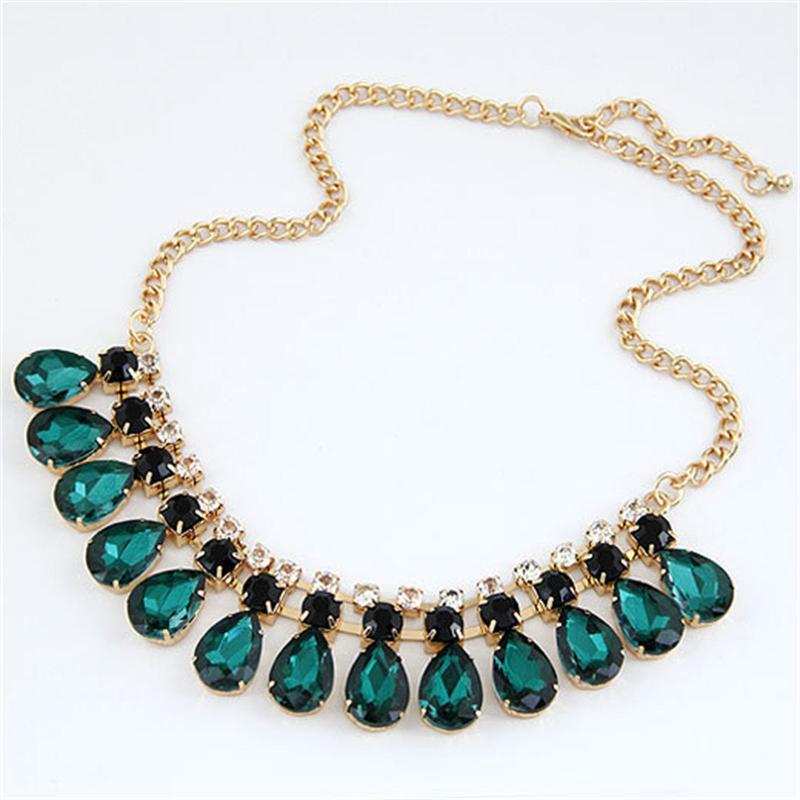 

Pendant Necklaces Bohemian Colorful Crystal Chain Choker Necklace For Women Charm Handmade Party Jewelry Statement Collared Pendants #BL5, Silver