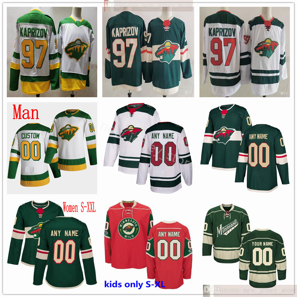 

Custom 2021 Men Woman Kids Minnesota Wild 22 Kevin Fiala Jared Spurgeon Brad Hunt Cam Talbot Greg Pateryn Ian Cole Greenway Hockey Jerseys, Black;red