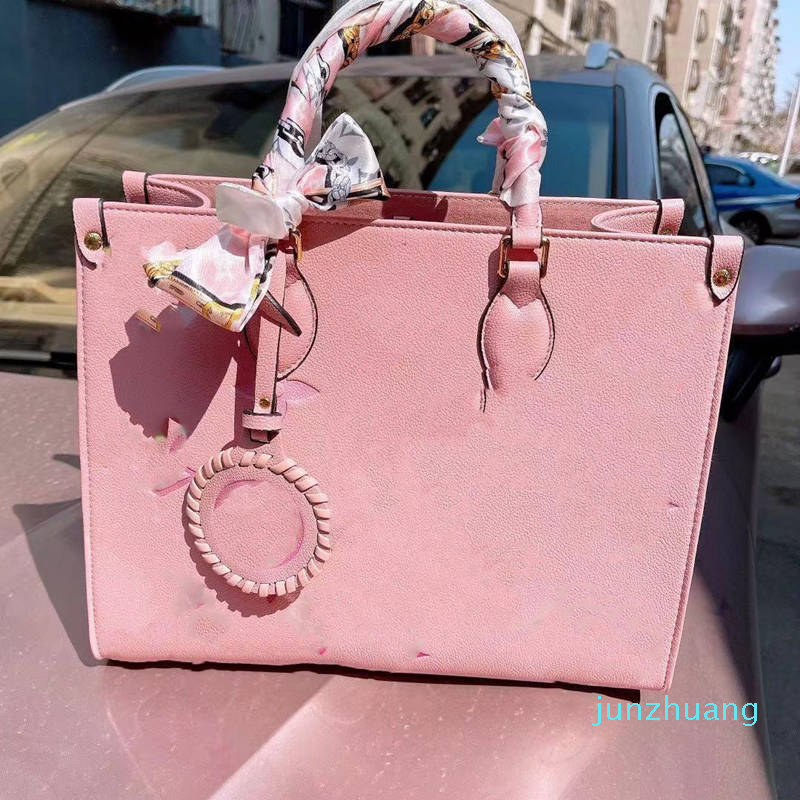 

Designer- Women bag Fashion leather embossing shopping bags shoulder bags, Pink