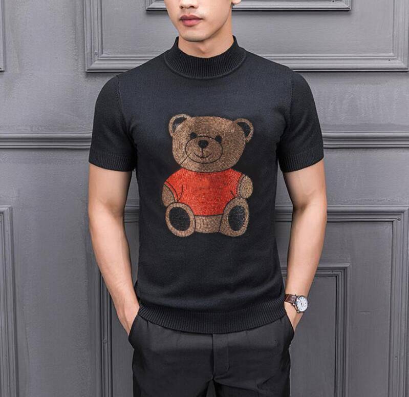 

2021 New Autumn 's Diamond Stone Knitted Pullover Cashmere Men Jumper Sweater Top Wu5m, As shown