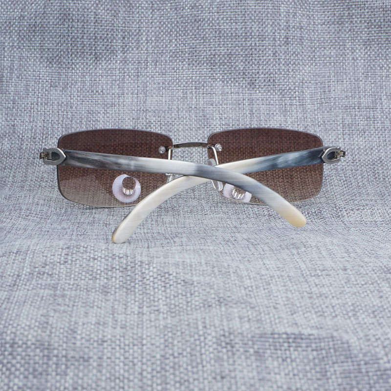 

Black White Natural Buffalo Horn Sunglasses Men Wood Random Mirror Gafas For Riding Club Clear Glasses Shades 012, White;black
