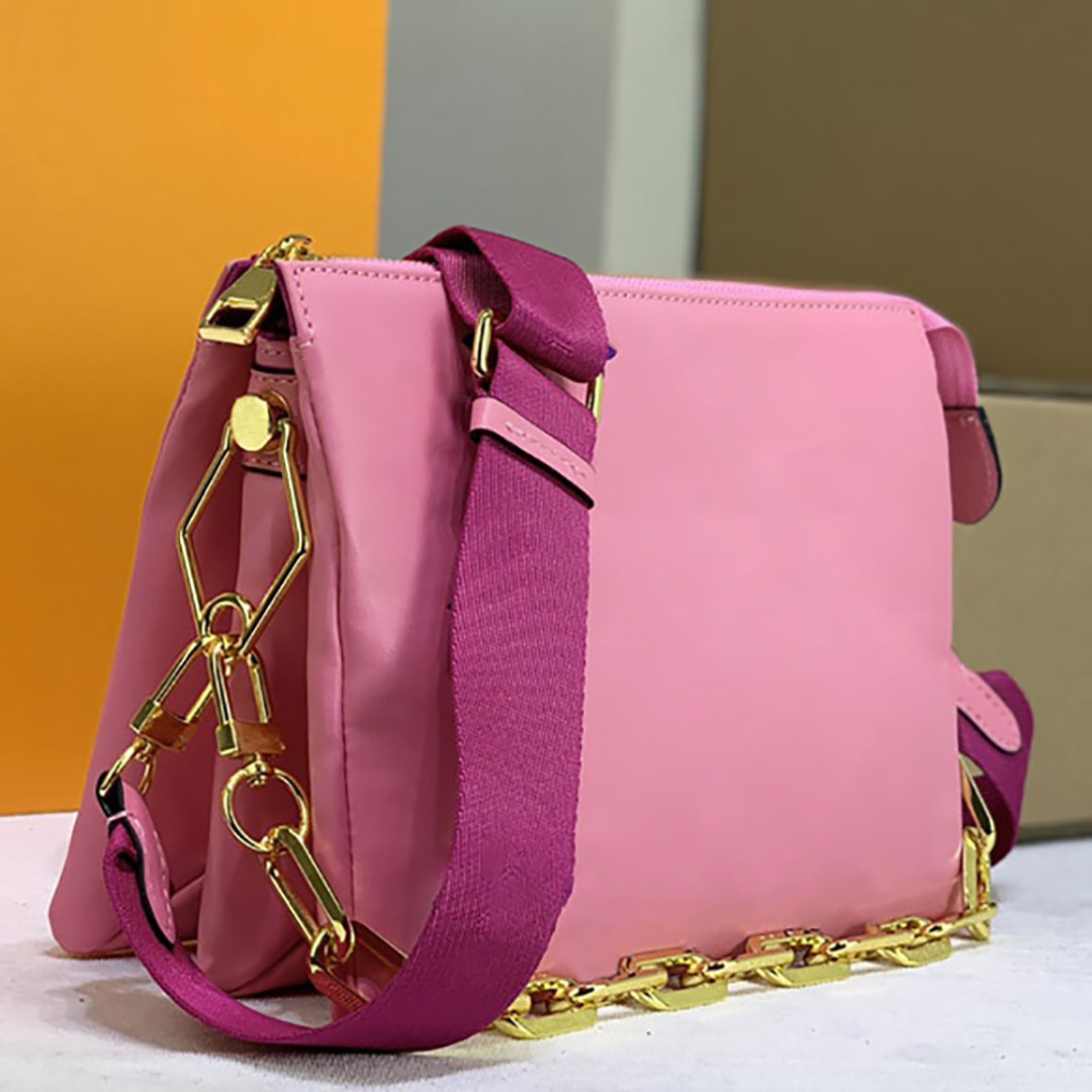 

Hot avant-garde Couss handbag 2021 Paris fashion show 5A shoulder bags embossed crossbody bag luxury designer messenger bagss, Pink