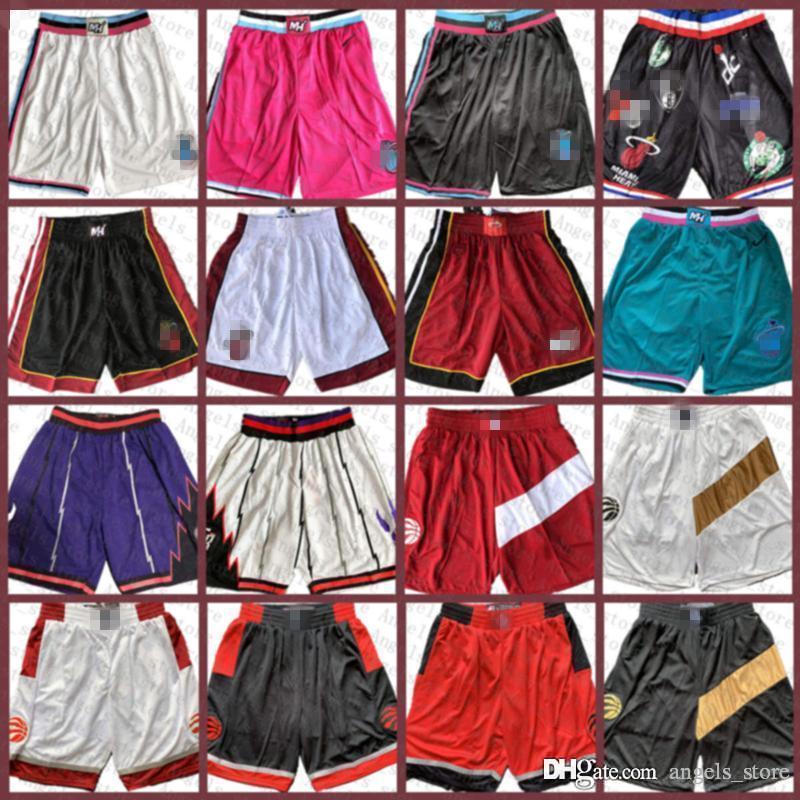 

Miami Heat Toronto Raptor Houston Rocket mens jersey Orleans Pelican Chicago Bull mens Pocket Basketball Shorts, Black;red