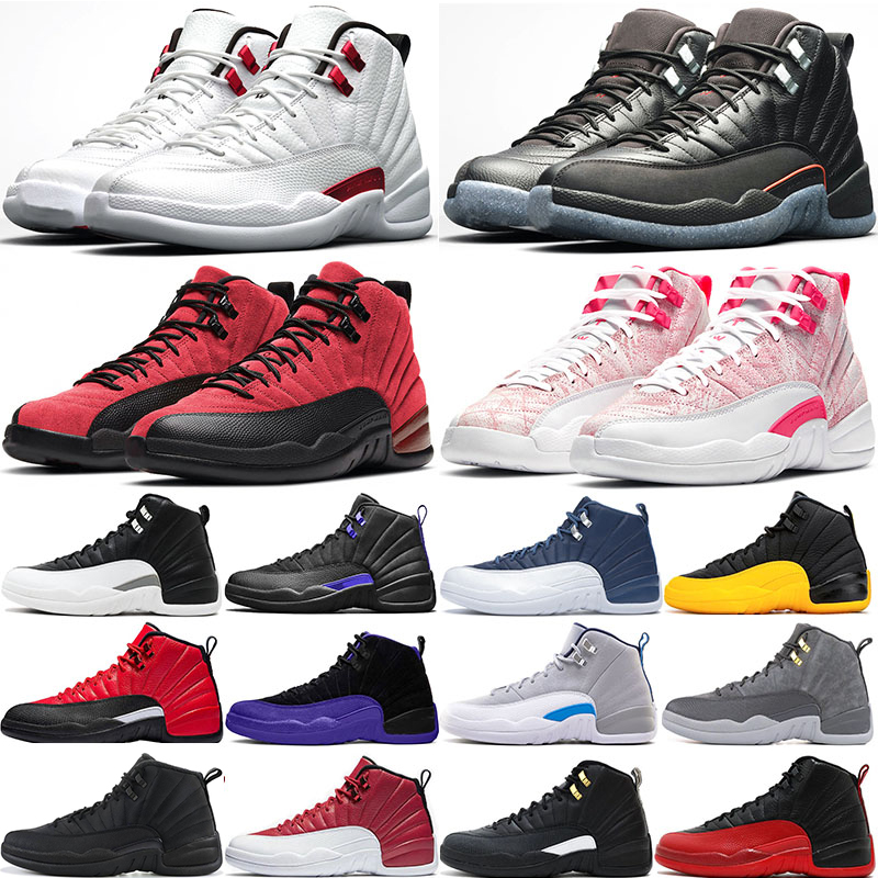 

jumpman 12 12s Twist University Gold basketball shoes Indigo Taxi Black White Dark Concord Flu Game Ice Cream mens trainers Sneakers, French bule