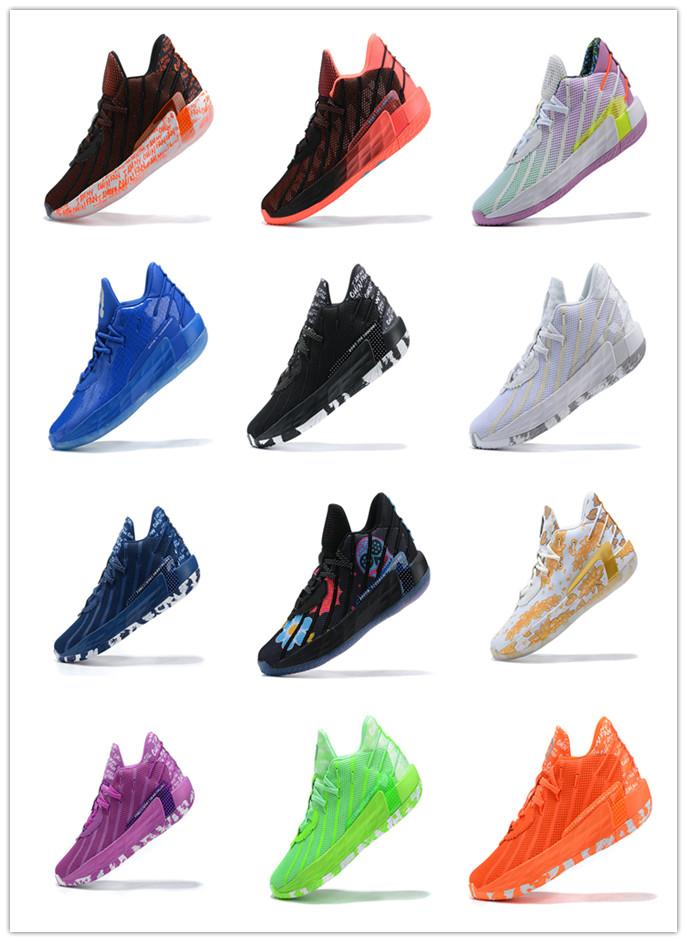 2021 debut Lillard Dame 7 Mens Signature Basketball Shoes 7s Solar Green Red Orange New Arrival Zapatillas Basketball Lillard Hommes Trainer