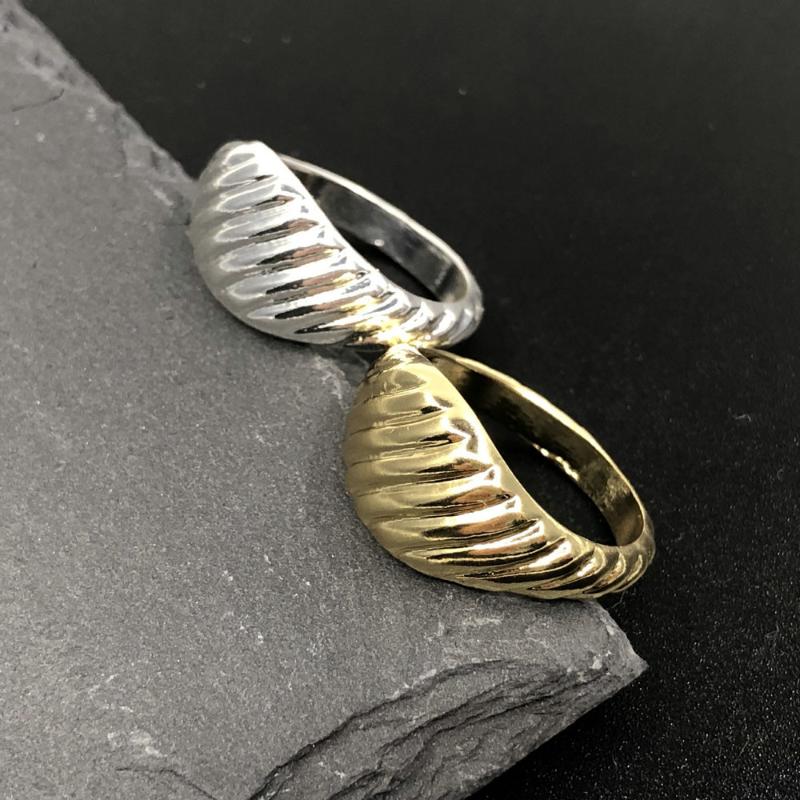 

Cluster Rings Vintage Chunky Ring For Men Punk Gold Color Women Jewelry Adjustable Twisted Gifts Accessories Wholesale Jewellery KAR175, Golden;silver