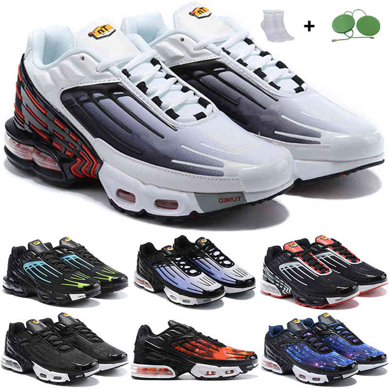 

WITH BOX Designer Colorful Tn Plus 3 Women Men Running Shoes Triple Black Iridescent White Laser Blue Bred Hyper Violet sunset comfortable mens outdoor sports traine, Black iridescent 39-45