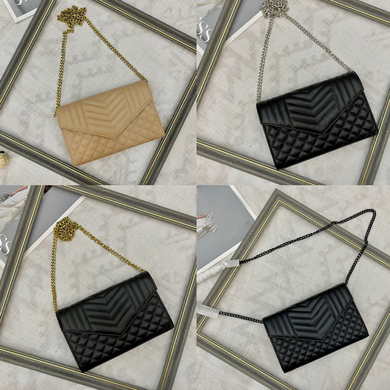 

Handbag Genuine Leather women Bag Original box case clutch Purse shoulder Bags messenger cross body, Black-caviar-gold hw